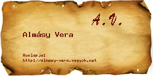 Almásy Vera névjegykártya